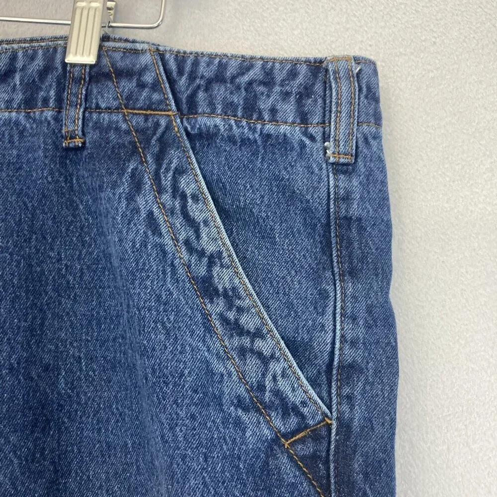 Vintage Scandia Woods Cropped Cargo Jeans Mens 43x24 Blue Workwear Utility Pants